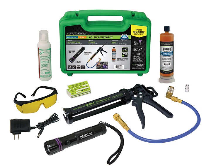 Tracerline A/C Leak Detection Kit Has Rechargeable Flashlight Auto