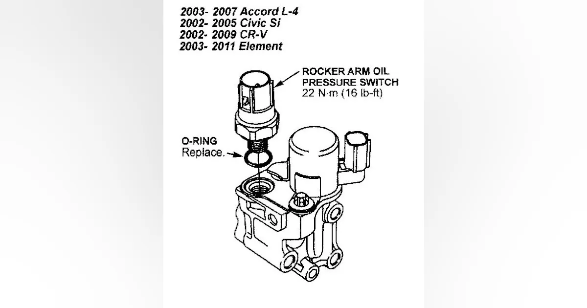 Honda Rocker Arm Oil Pressure Switch