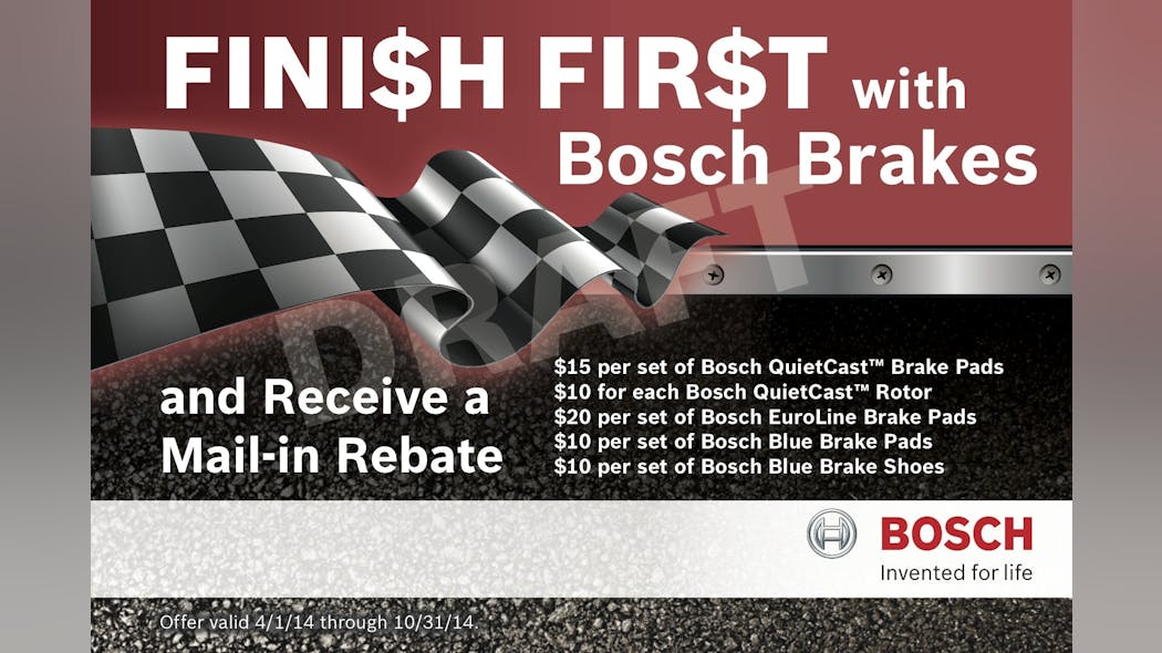  Finish First Rebate Program Offers Savings On Bosch Brakes Auto 