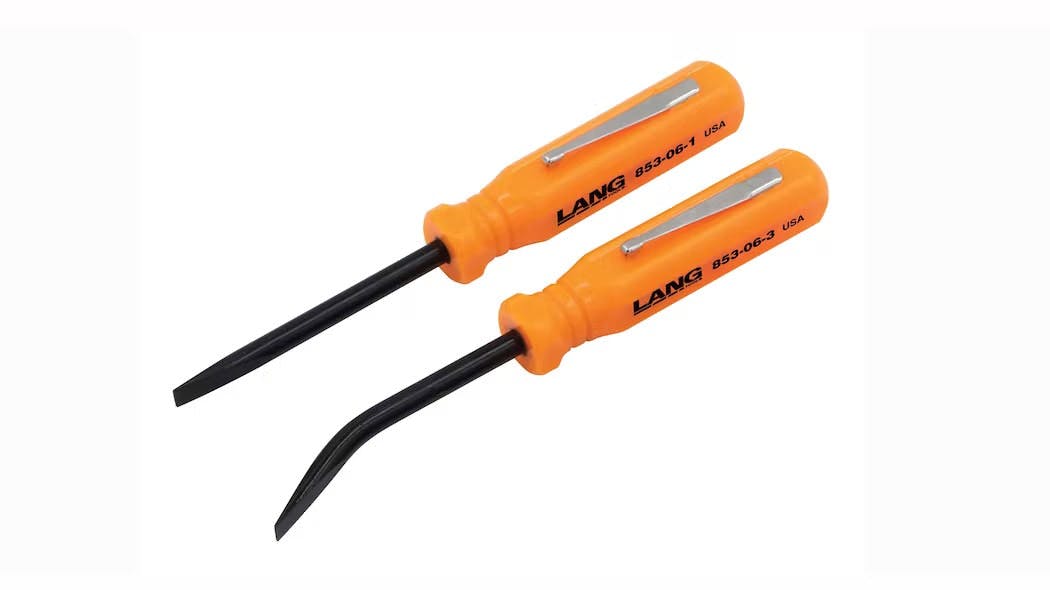 The blades are made from three by 16 inches in diameter hardened alloy steel, and the angled blade gives greater access to tight areas, according to Lang Tool officials