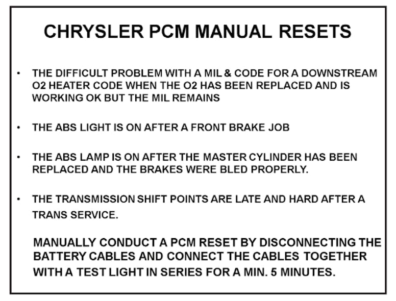 Follow the manual reset procedures if the MIL remains on or ABS light remains on.