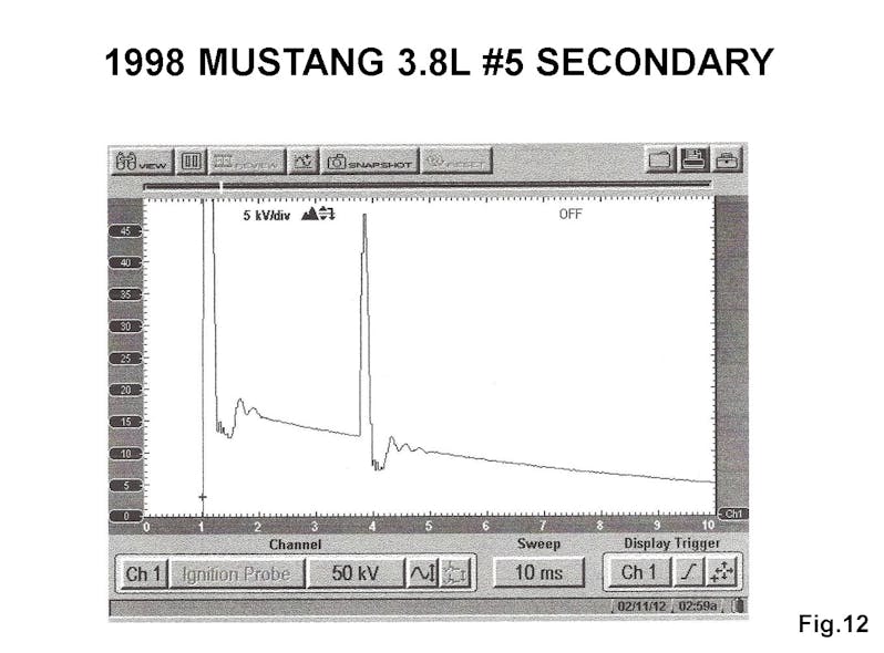 Fig. 12: Example of an open in the spark plug resistor.