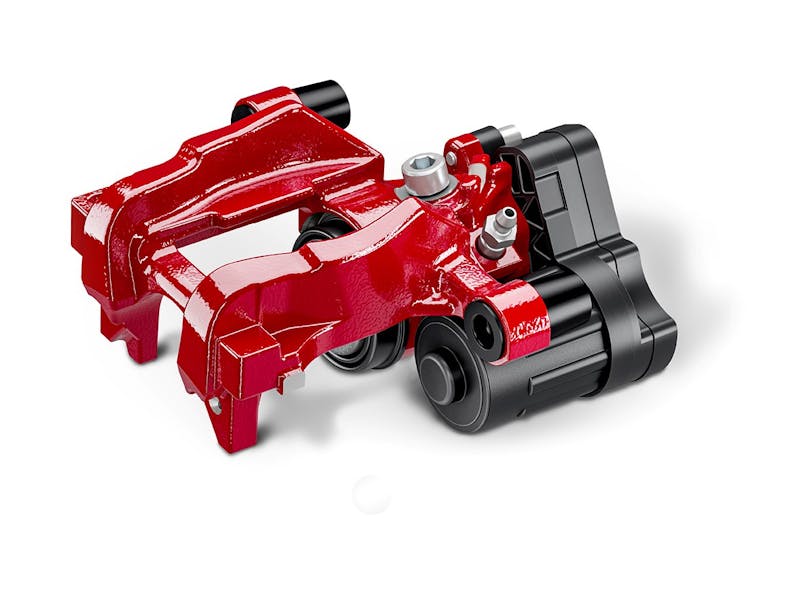 ATE Electronic Parking Brake Calipers include the servo motor that provides the parking brake function. The calipers are available in black, red and blue.